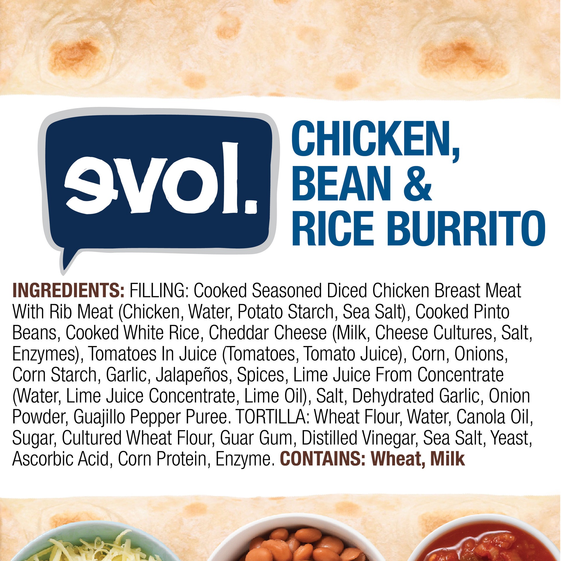 slide 5 of 5, Evol Chicken Bean & Rice Burrito, 