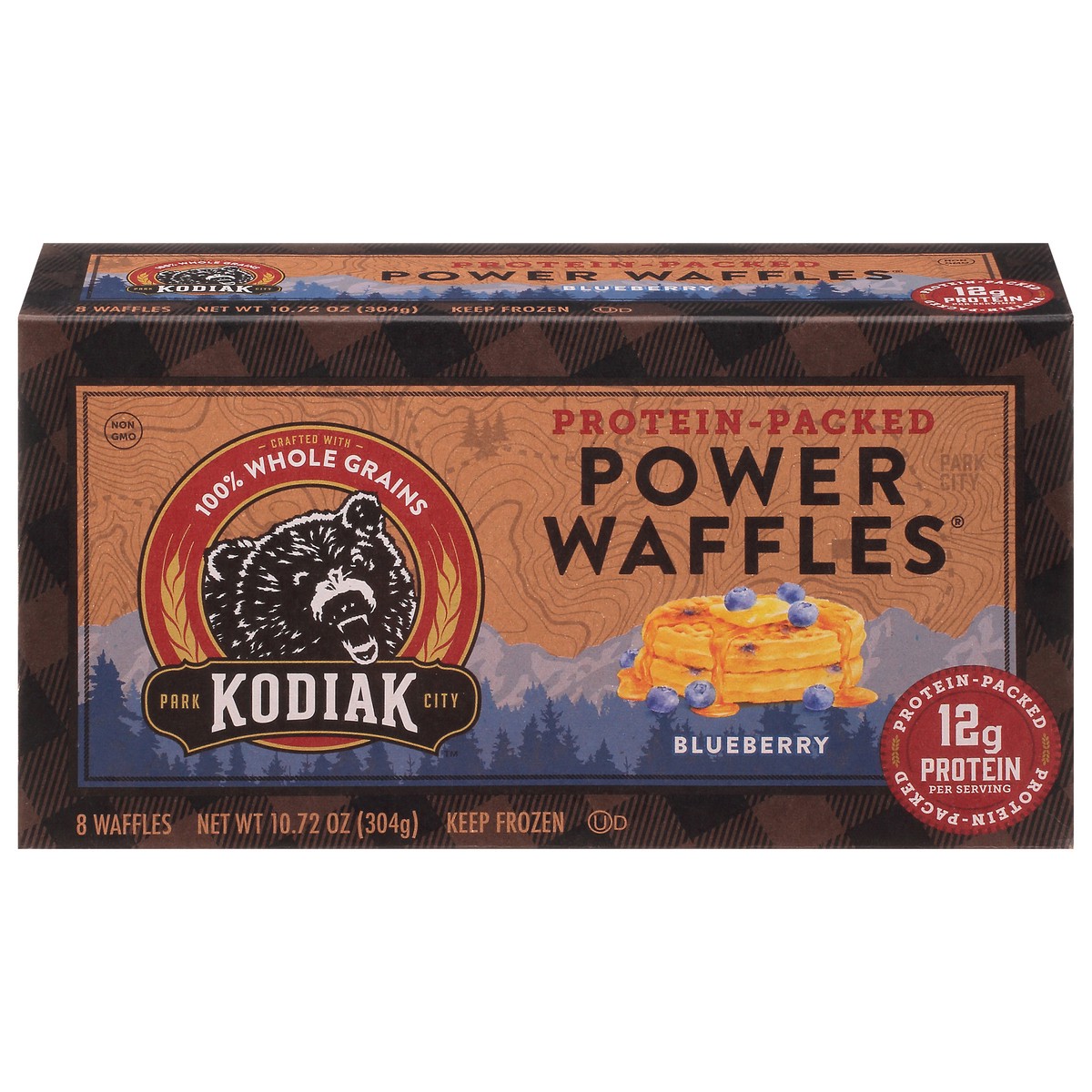 slide 1 of 11, Kodiak Cakes Cakes Blueberry Power Waffles, 8 ct; 10.72 oz