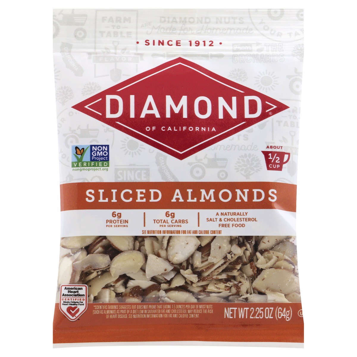 slide 1 of 9, Diamond Nuts Sliced Almonds, 2.25 oz