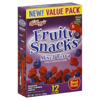 slide 1 of 1, Kellogg's Fruity Mixed Berry Fruit Flavored Snacks, 10 ct