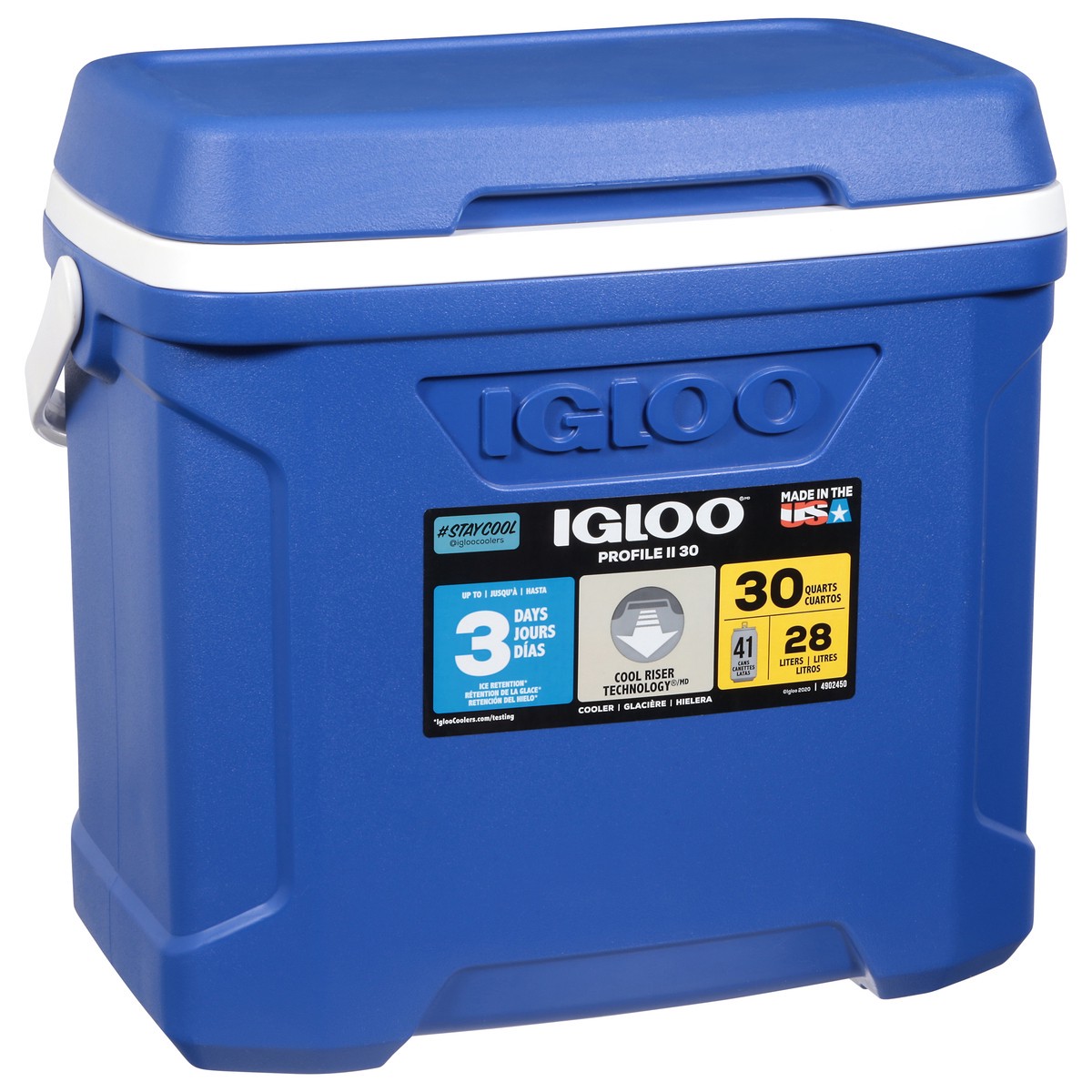 slide 4 of 4, Igloo 30 Quart Blue Profile II Cooler 1 ea, 1 ct