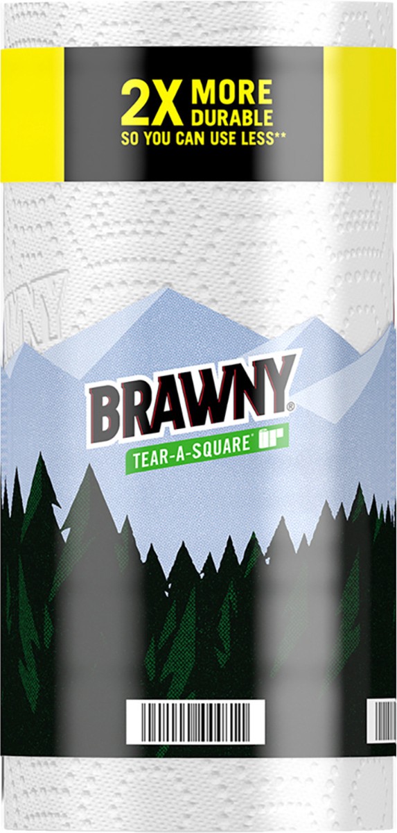 slide 2 of 9, Brawny Tear-A-Square Paper Towels, 4 Double Rolls, 4 ct