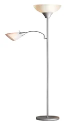 Room & Retreat Floor Lamp, Plastic Shade, Silver, 71 in