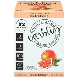 Carbliss Grapefruit Vodka Cocktail - 4 x 12 oz Cans