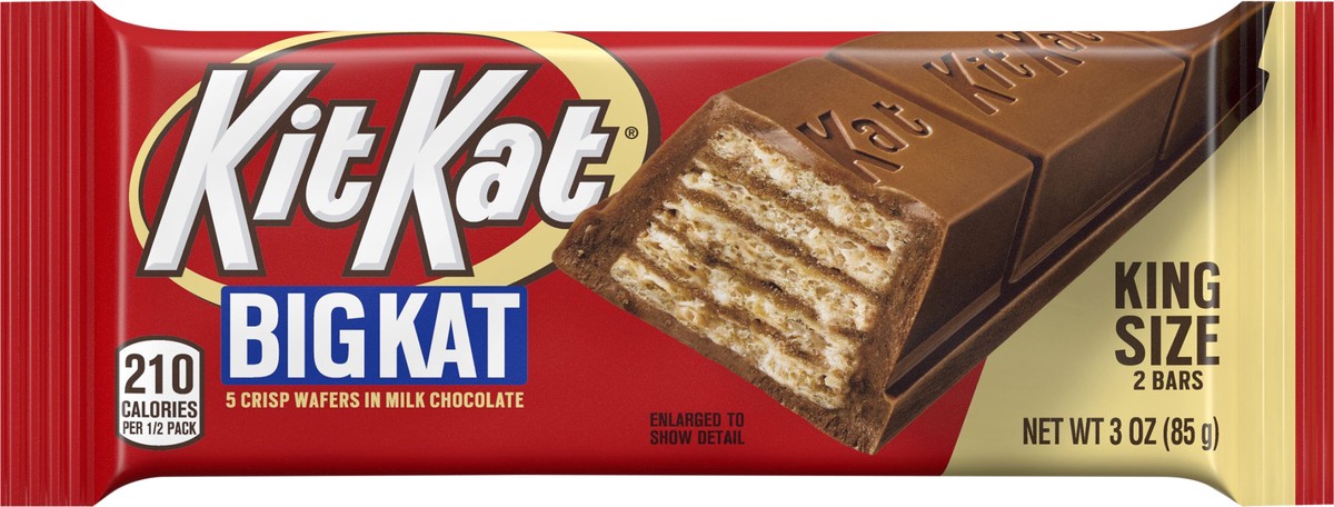 slide 4 of 6, KIT KAT BIG KAT Milk Chocolate King Size Wafer Candy, 3 oz, Bar, 3 oz