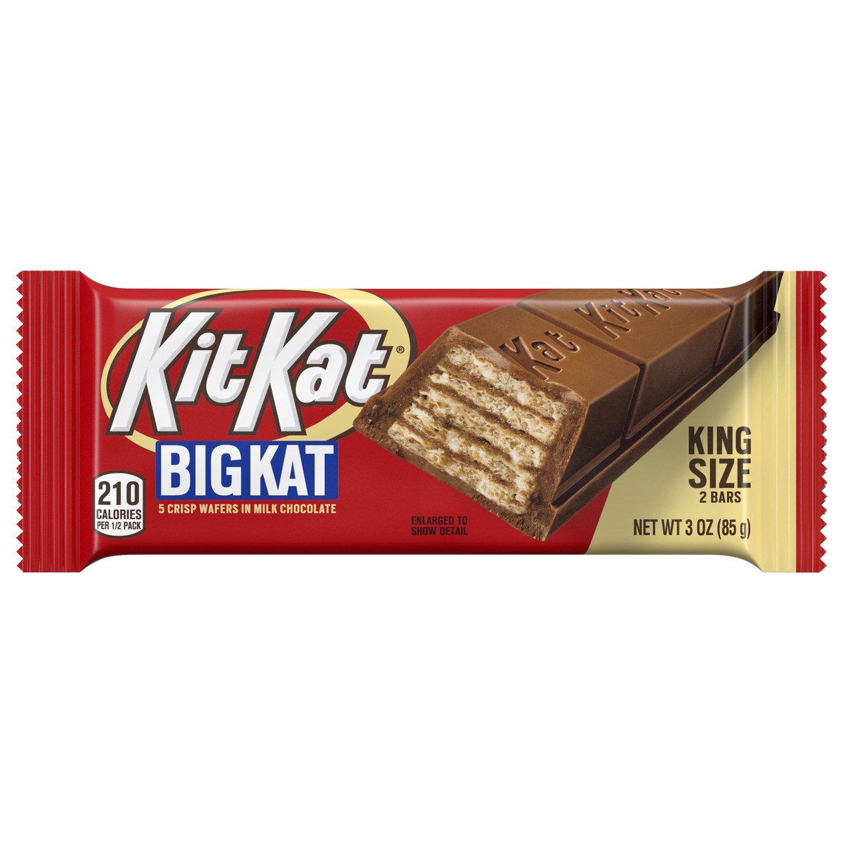 slide 1 of 6, KIT KAT BIG KAT Milk Chocolate King Size Wafer Candy, 3 oz, Bar, 3 oz