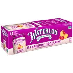 Waterloo Raspberry Nectarine Sparkling Water - 12pk / 12 fl Oz Cans - 12 ct