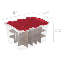 slide 4 of 9, SteriliteHinged Lid Ornament Storage Box, 48 qt