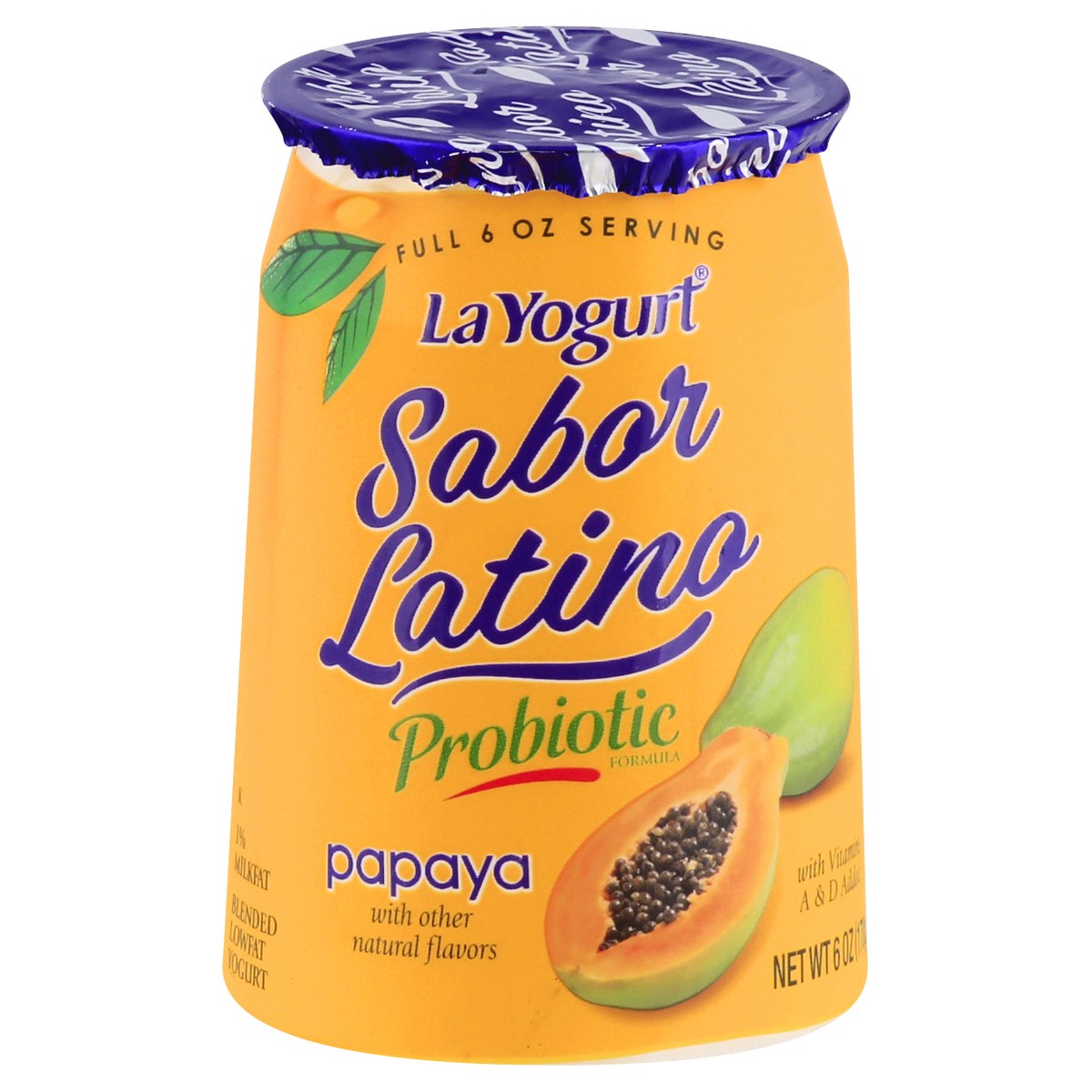 slide 1 of 9, La Yogurt Sabor Latino Blended Lowfat Papaya Yogurt 6 oz, 6 oz