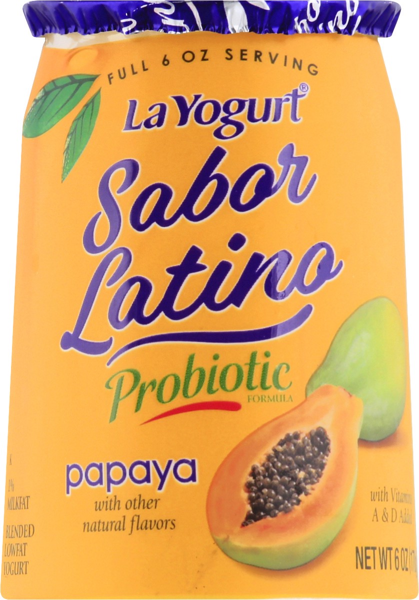 slide 1 of 9, La Yogurt Sabor Latino Blended Lowfat Papaya Yogurt 6 oz, 6 oz