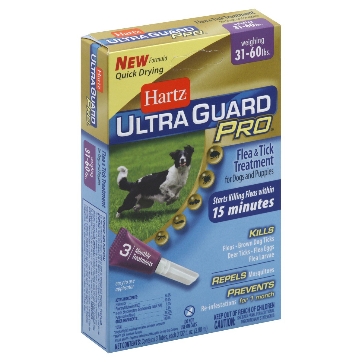 slide 1 of 4, Hartz UltraGuard Pro Flea & Tick Topicals For Dogs & Puppies 31-60lbs, 3 Months Supply, 3 ct