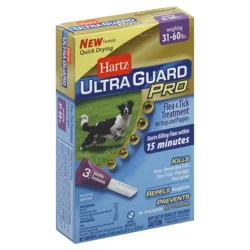 Hartz UltraGuard Pro Flea & Tick Topicals For Dogs & Puppies 31-60lbs, 3 Months Supply