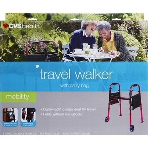slide 1 of 1, CVS Health Deluxe Portable Folding Travel Walker, 1 ct