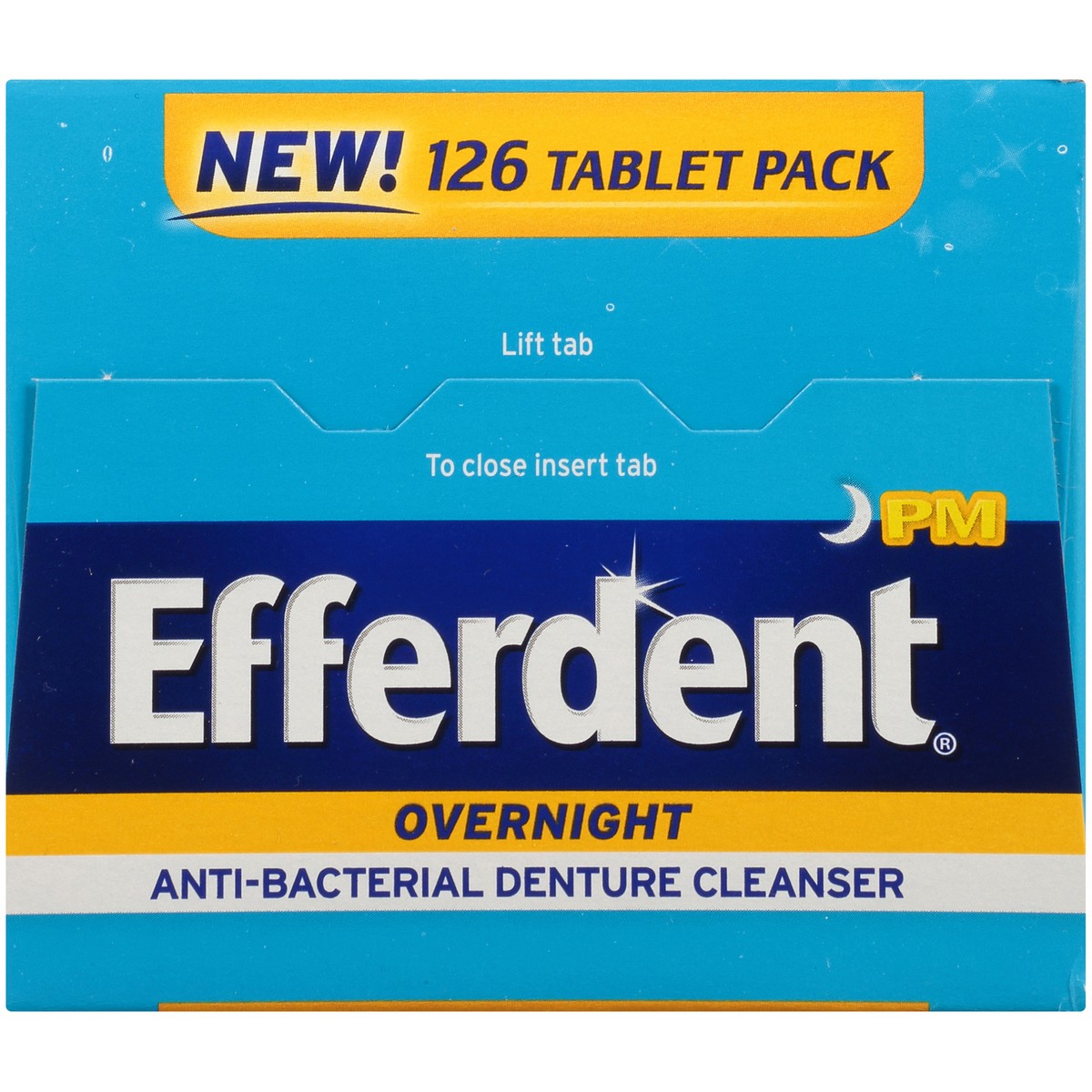 slide 5 of 9, Efferdent Retainer & Denture Cleaner Tablets, Overnight Whitening, 126 Count, 126 pk