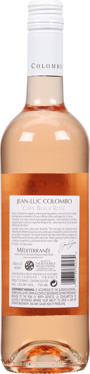 slide 3 of 7, Vins Jean-Luc Colombo Jean-Luc Colombo France Cape Bleue Rose 750 ml, 750 ml