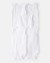 carter's Sleeveless White Bodysuits - 18 Months