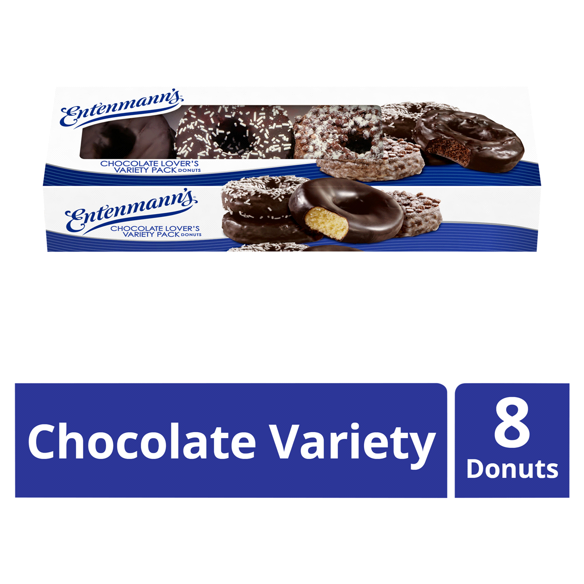 slide 1 of 9, Entenmann's Donuts Classic Chocolate Lover's Variety Pack, 15.5 oz