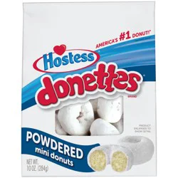 HOSTESS Powdered DONETTES Bag, Powdered Sugar Mini Donuts - 10 oz