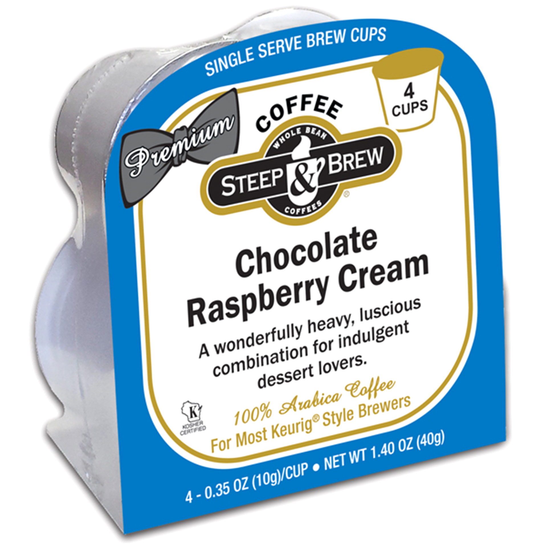 slide 1 of 1, Steep & Brew Coffee Chocolate Raspberry, 4 ct