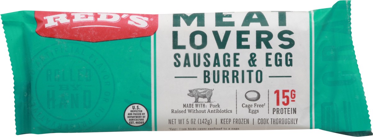 slide 3 of 14, Red's Meat Lovers Sausage & Egg Burrito 5 oz, 5 oz