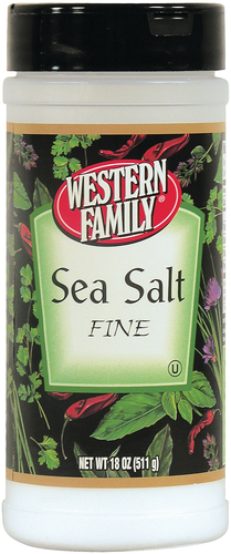 slide 1 of 1, Western Family Sea Salt Fine, 18 oz