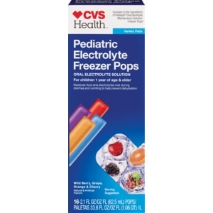 slide 1 of 1, CVS Health Pediatric Electrolyte, Freezer Pops, Assorted, 16 ct; 2.1 fl oz