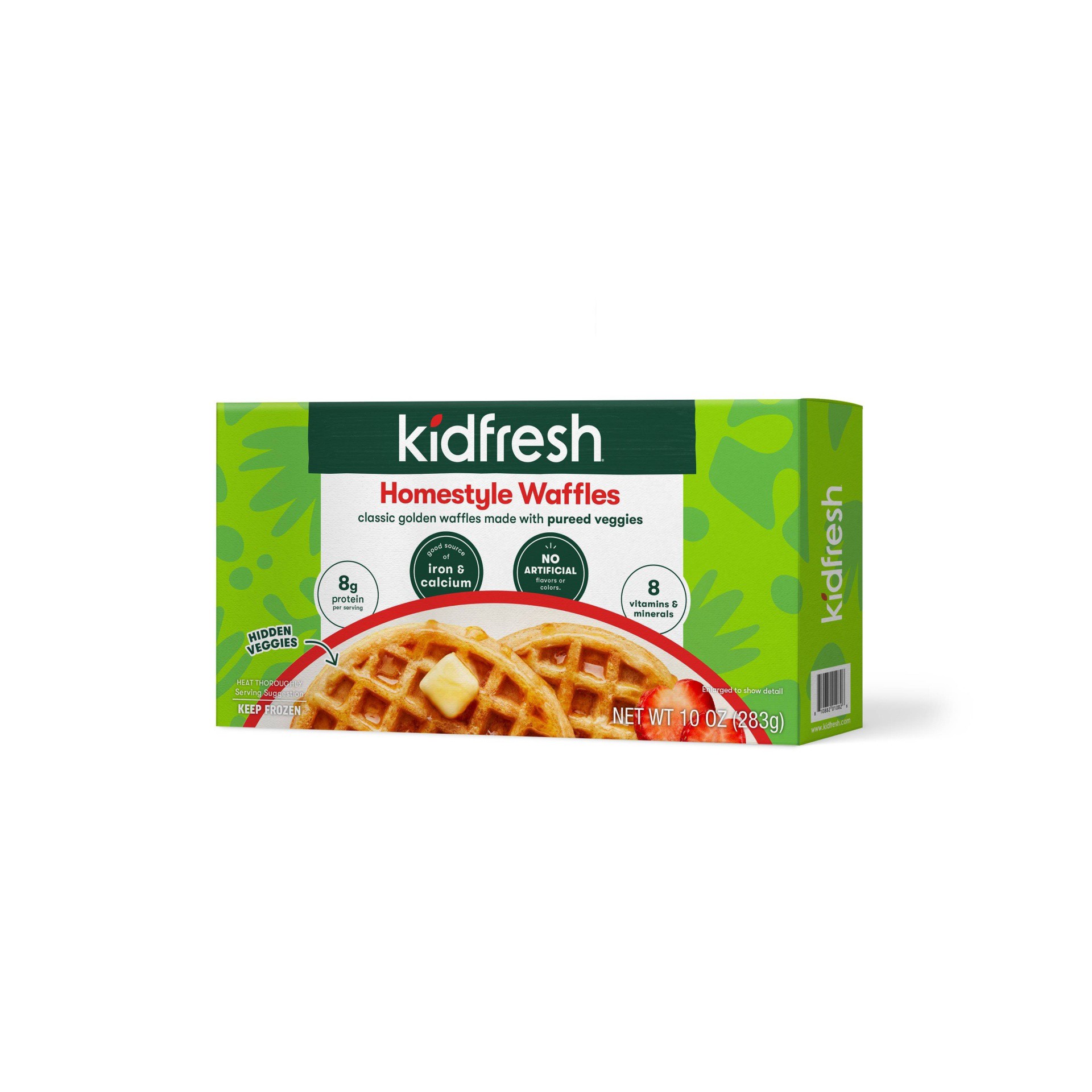 slide 1 of 3, Kidfresh Homestyle Waffles, 10 oz