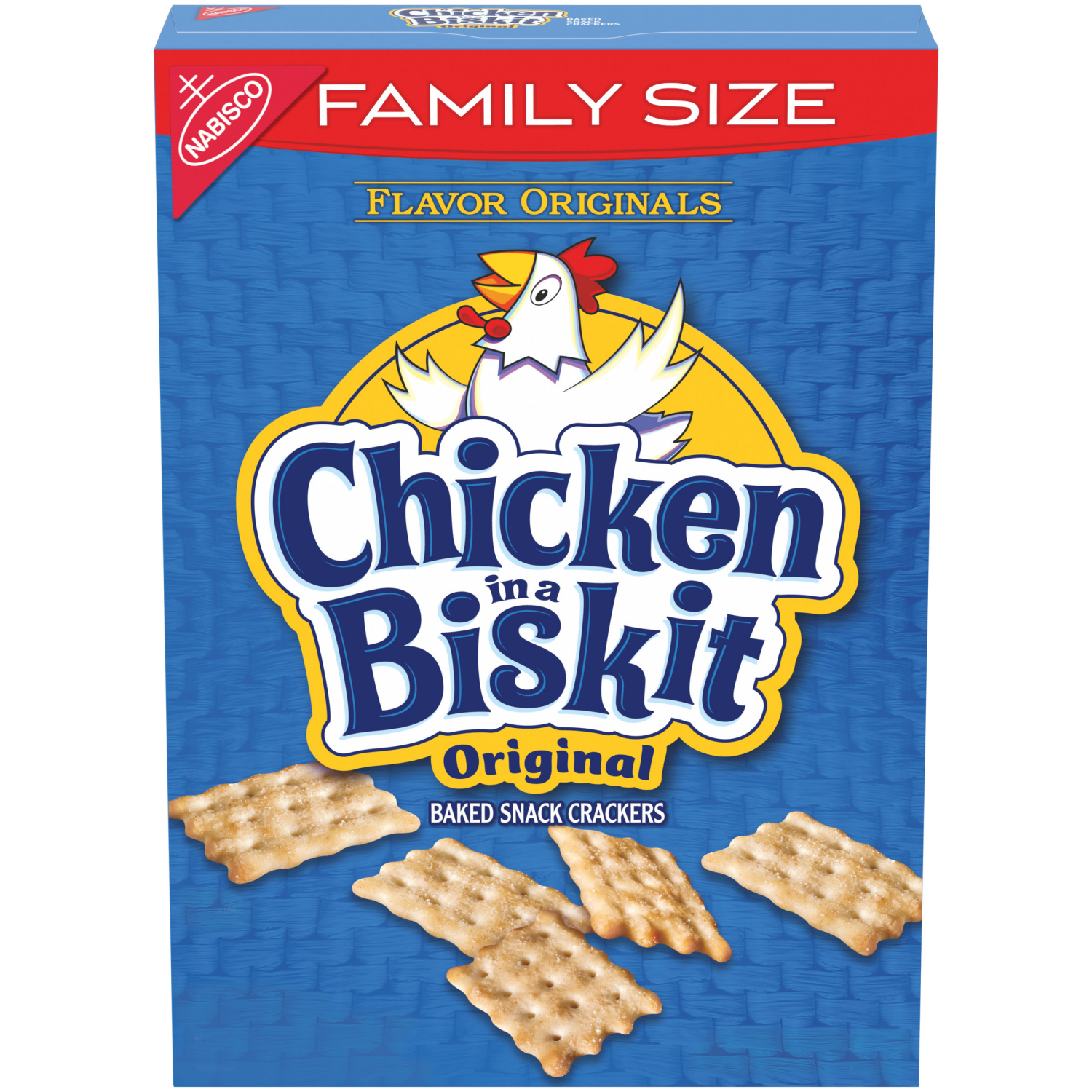 slide 1 of 5, Chicken in a Biskit Original Baked Snack Crackers, Lunch Snacks, Family Size, 12 oz, 12 oz