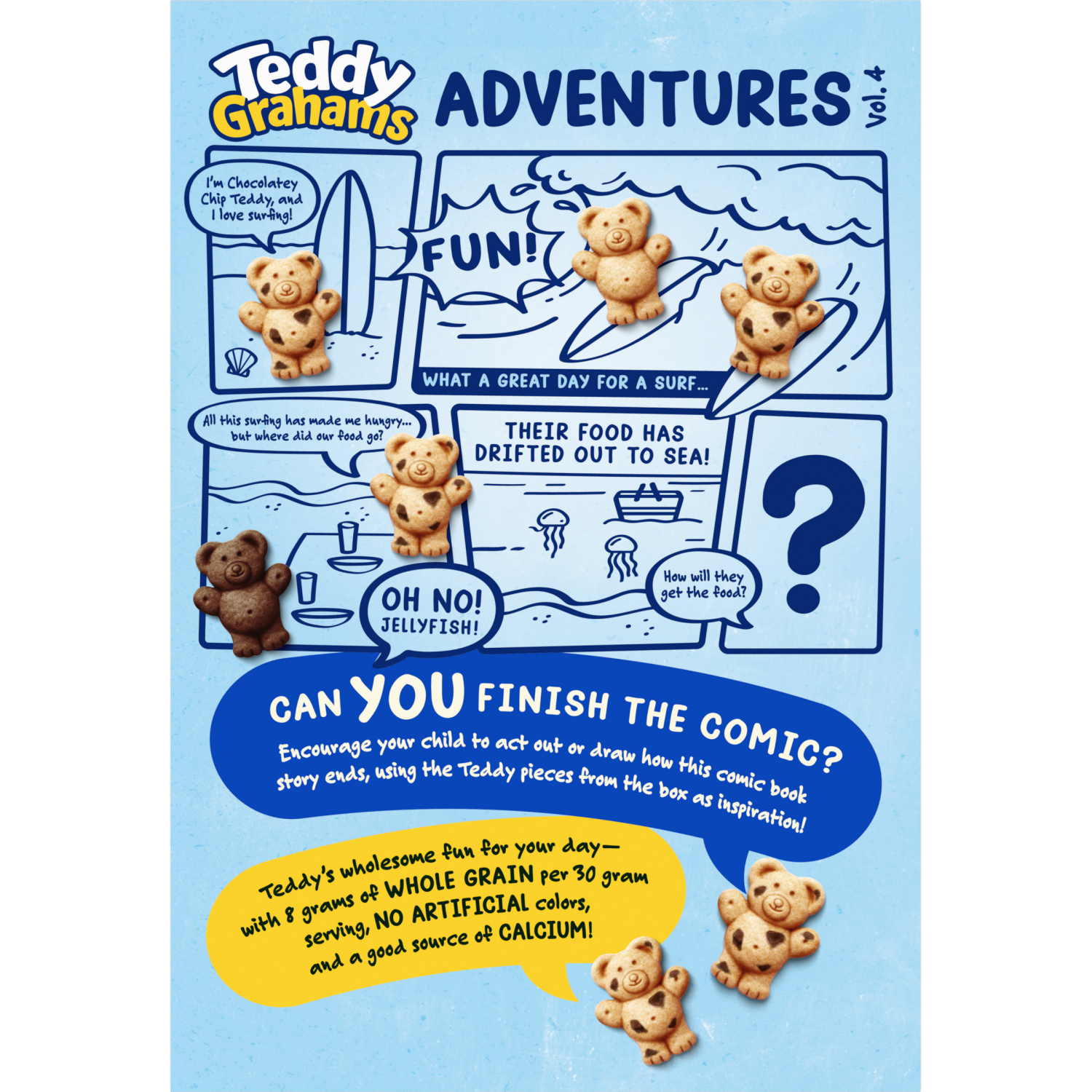 slide 5 of 5, TEDDY GRAHAMS Chocolatey Chip Graham Snacks, Kids Snacks, 10 oz, 10 oz