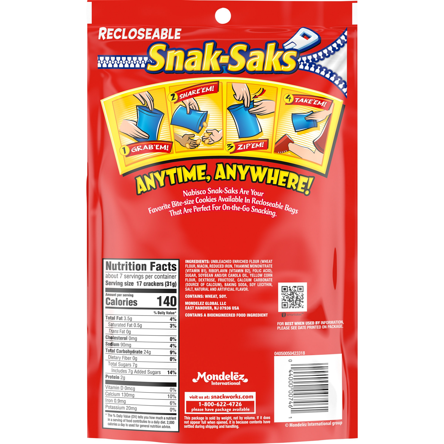 slide 8 of 8, Barnum's BARNUM'S Original Animal Crackers, Kids Snacks, Snak-Saks, 8 oz, 8 oz