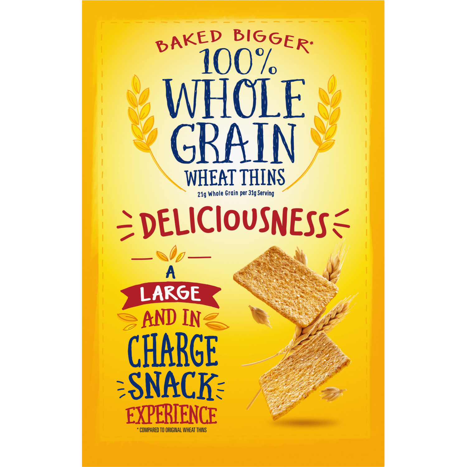 slide 5 of 5, Wheat Thins BIG Snacks, Whole Grain Wheat Crackers, Snack Crackers, 8 oz, 8 oz