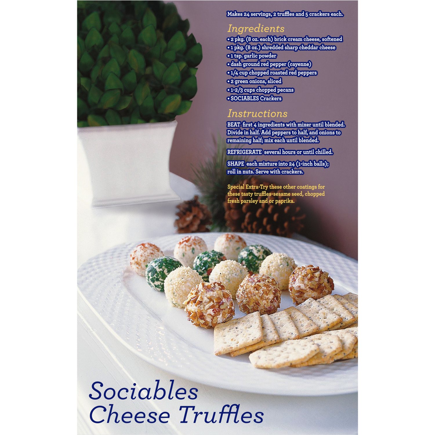 slide 5 of 5, Sociables Flavor Originals Sociables Baked Savory Crackers, Party Snacks, 7.5 oz, 7.5 oz