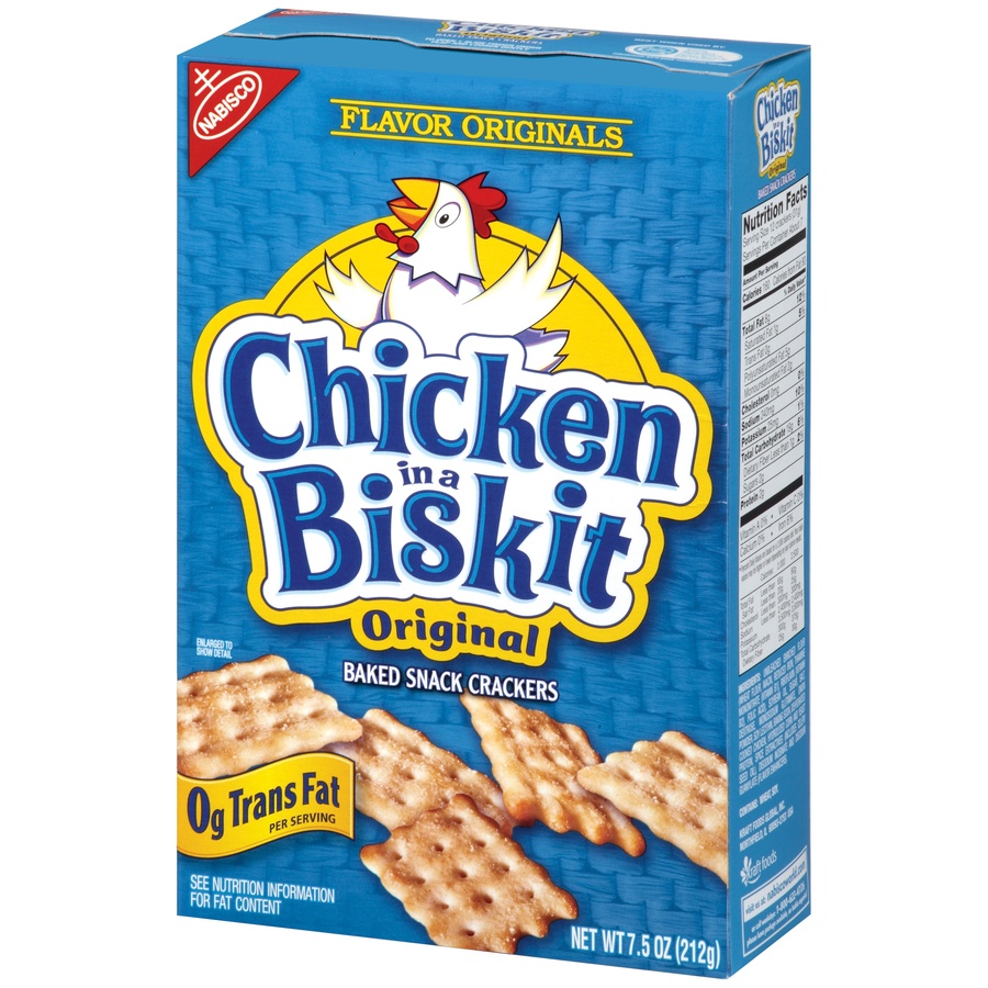 slide 3 of 3, Chicken in a Biskit Original Baked Snack Crackers, 7.5 oz, 8 oz