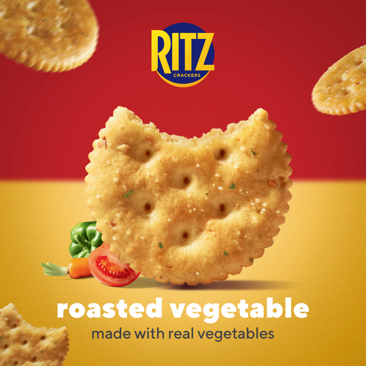 slide 6 of 8, RITZ Roasted Vegetable Crackers, Snacks for Kids and Adults, Lunch Snacks, 13.3 oz, 13.3 oz