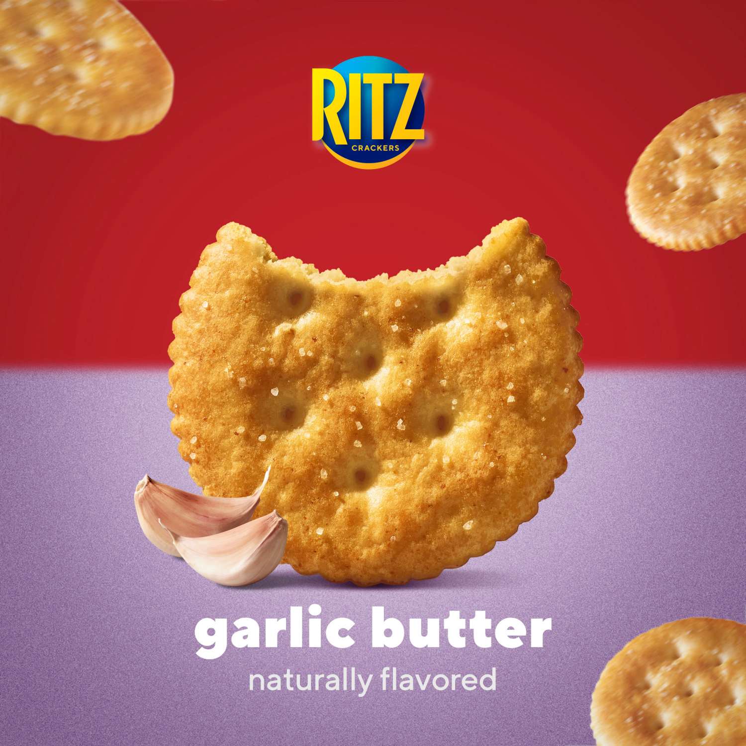 slide 6 of 8, RITZ Garlic Butter Crackers, Snacks for Kids and Adults, Lunch Snacks, 13.7 oz, 13.7 oz