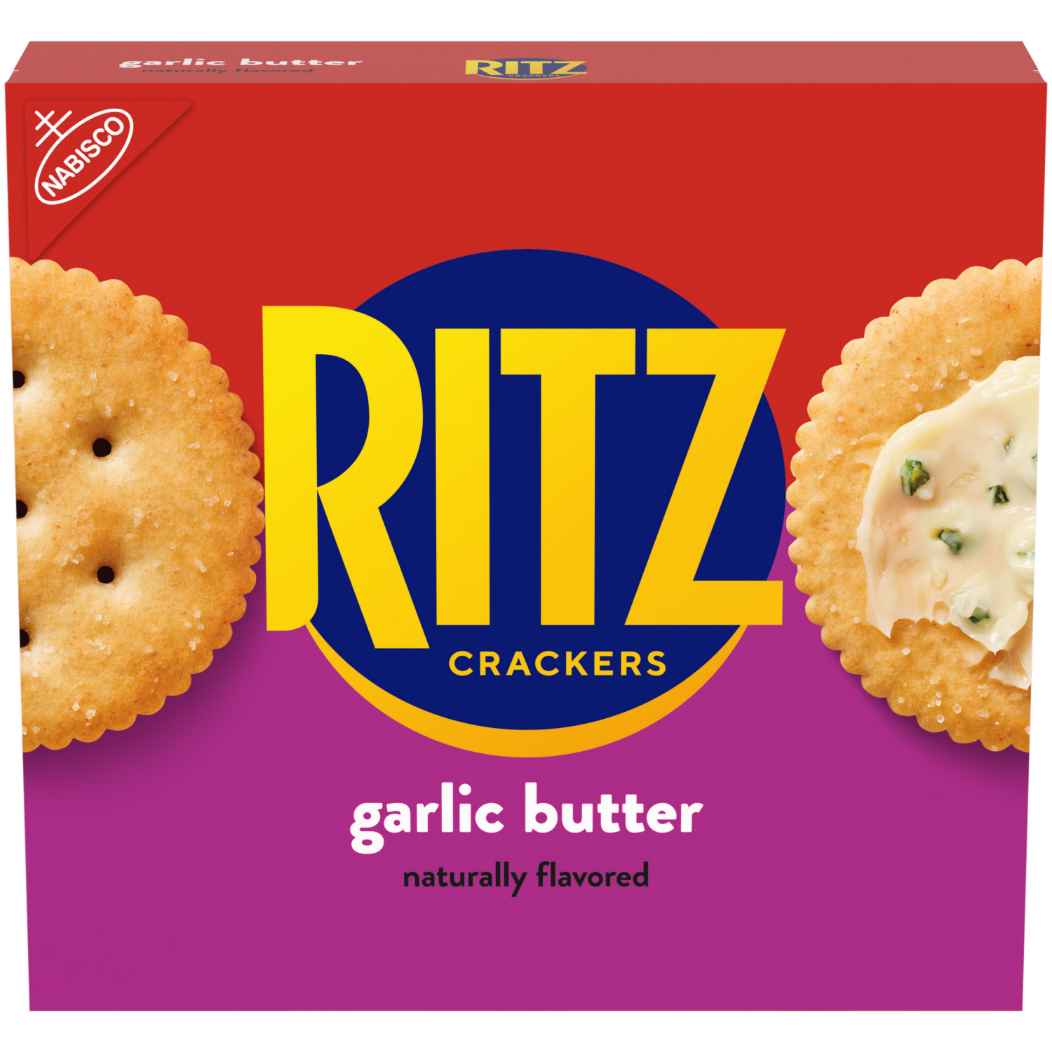 slide 1 of 8, RITZ Garlic Butter Crackers, Snacks for Kids and Adults, Lunch Snacks, 13.7 oz, 13.7 oz