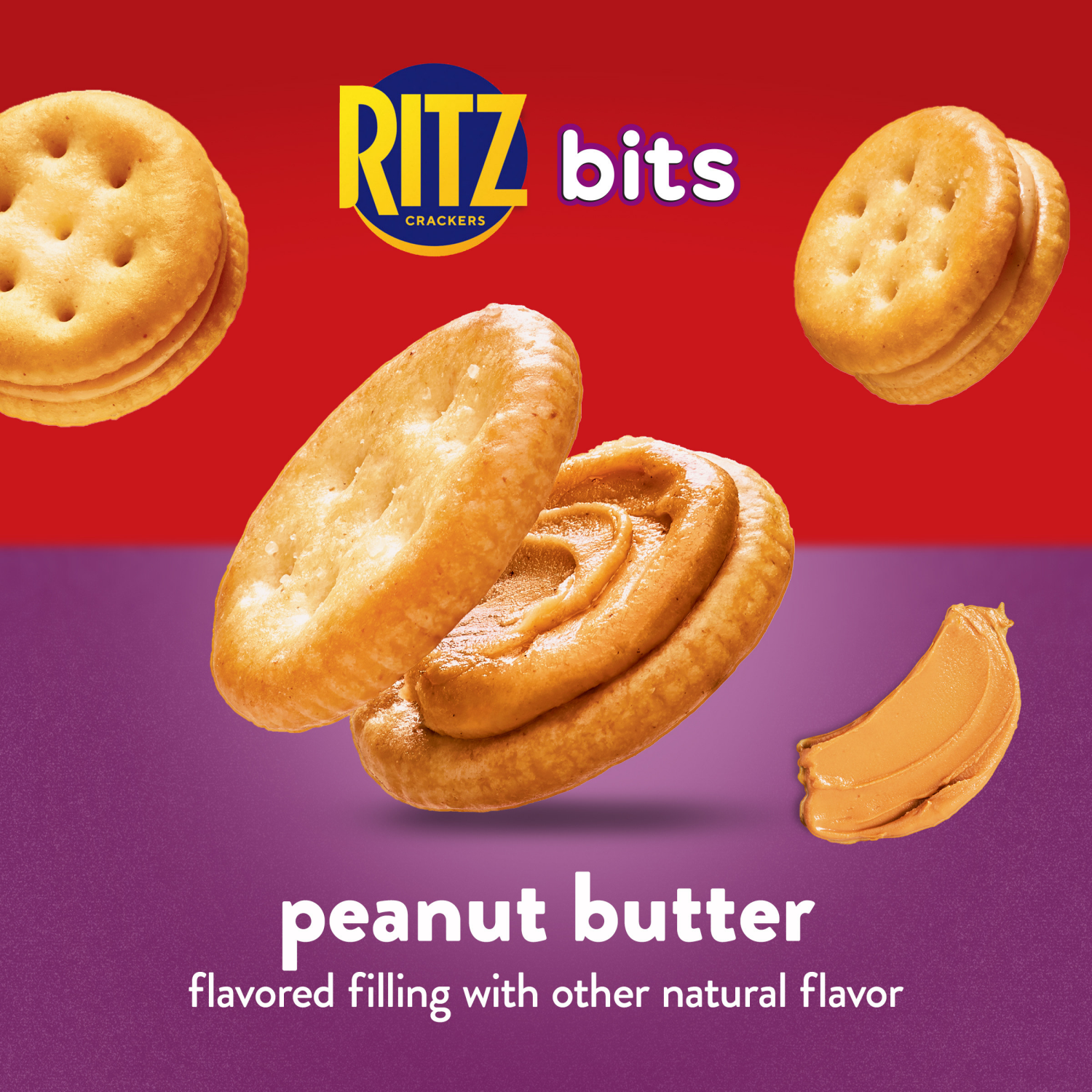 slide 6 of 8, RITZ Bits Peanut Butter Sandwich Crackers, Snacks for Kids and Adults, Lunch Snacks, 8.8 oz, 8.8 oz