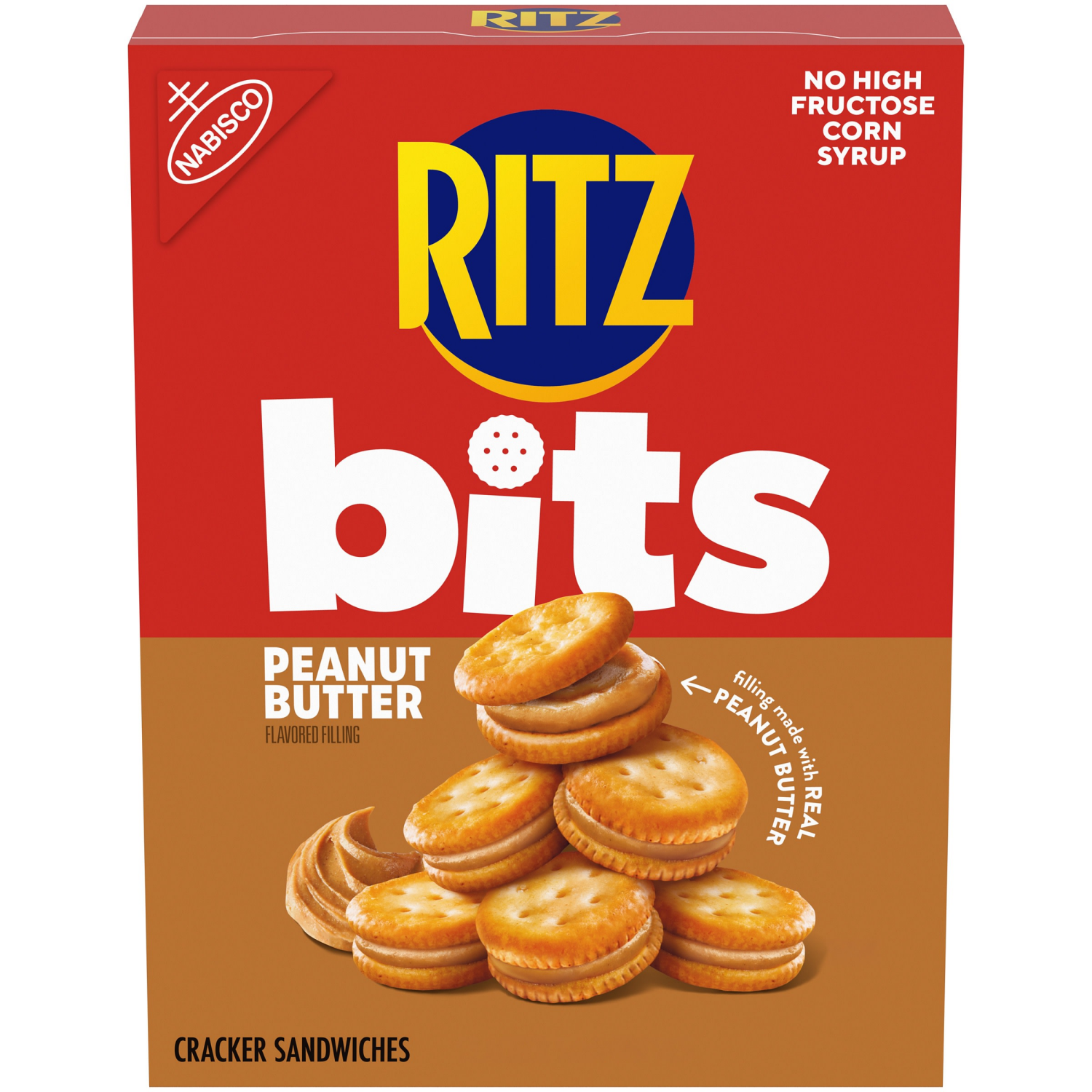 slide 1 of 8, RITZ Bits Peanut Butter Sandwich Crackers, Snacks for Kids and Adults, Lunch Snacks, 8.8 oz, 8.8 oz