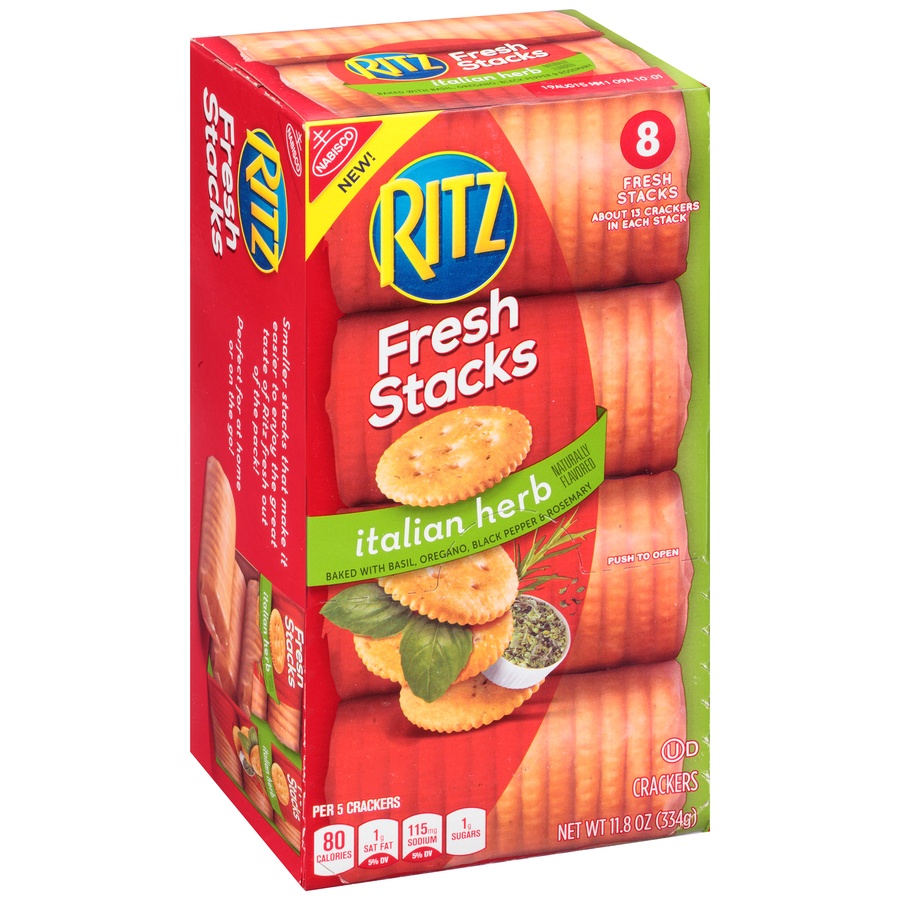slide 2 of 8, Ritz Italian Herb Crackers - Fresh Stacks, 8 ct; 11.8 oz