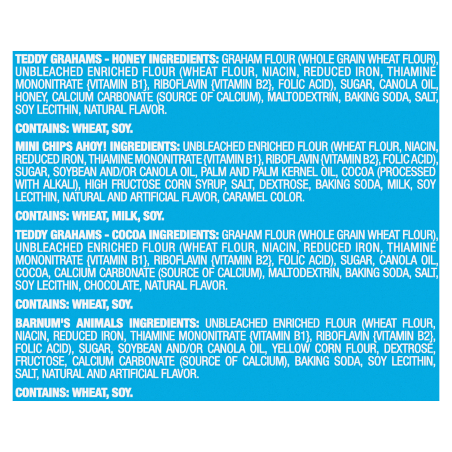 slide 3 of 8, Nabisco Fun Shapes Variety Pack, Barnum's Animal Crackers, Teddy Grahams and CHIPS AHOY! Mini, 20 Snack Packs, 20 ct
