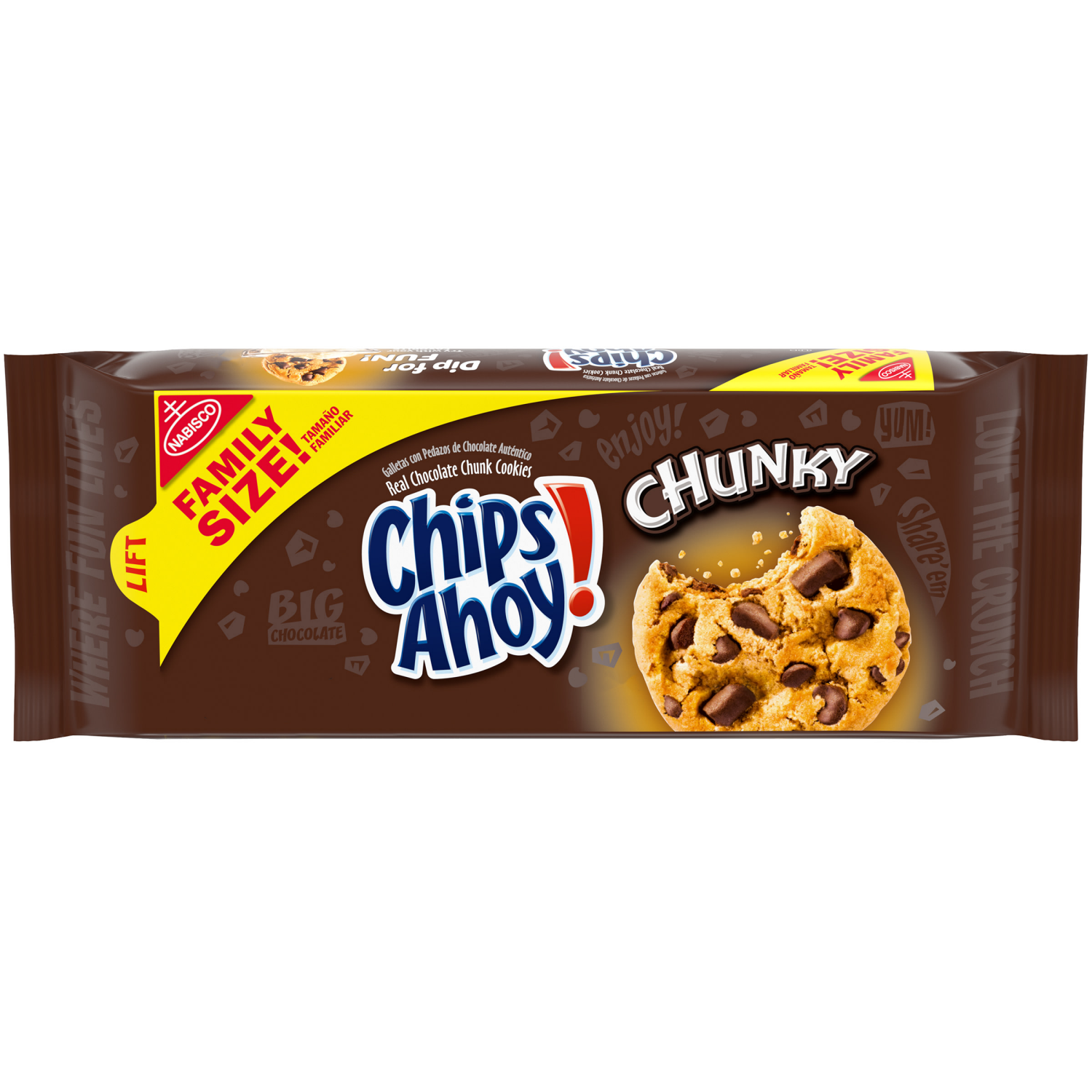 slide 1 of 8, CHIPS AHOY! Chunky Fudgy Chocolate Chip Cookies, Family Size, 18 oz, 18 oz