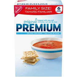 Premium Original Saltine Crackers, Lunch Snacks, Family Size, 24 oz