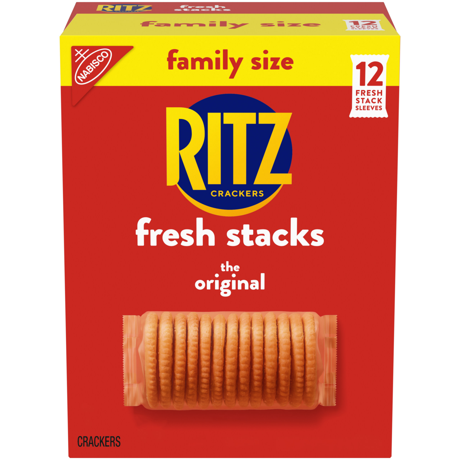 slide 1 of 5, RITZ Fresh Stacks Original Crackers, Travel Snacks, Family Size, 17.8 oz (12 Multi Snack Packs), 12 ct
