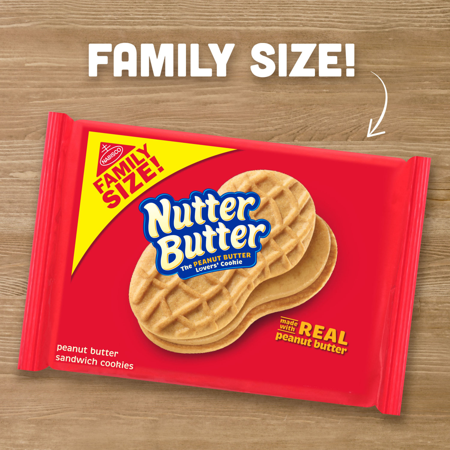 slide 4 of 8, NUTTER BUTTER Peanut Butter Sandwich Cookies, Family Size, 16 oz, 16 oz
