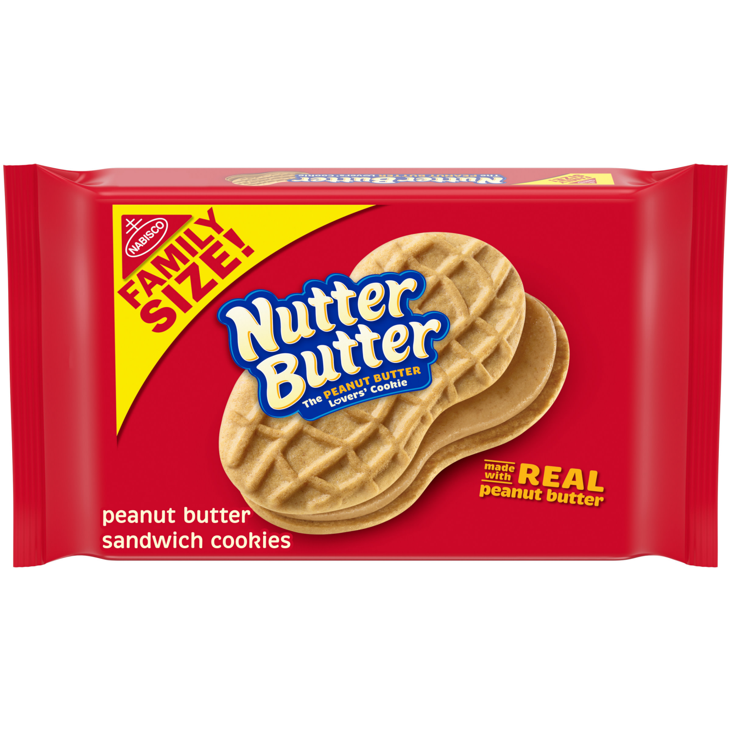 slide 1 of 8, NUTTER BUTTER Peanut Butter Sandwich Cookies, Family Size, 16 oz, 16 oz