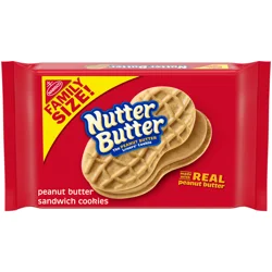 NUTTER BUTTER Peanut Butter Sandwich Cookies, Family Size, 16 oz