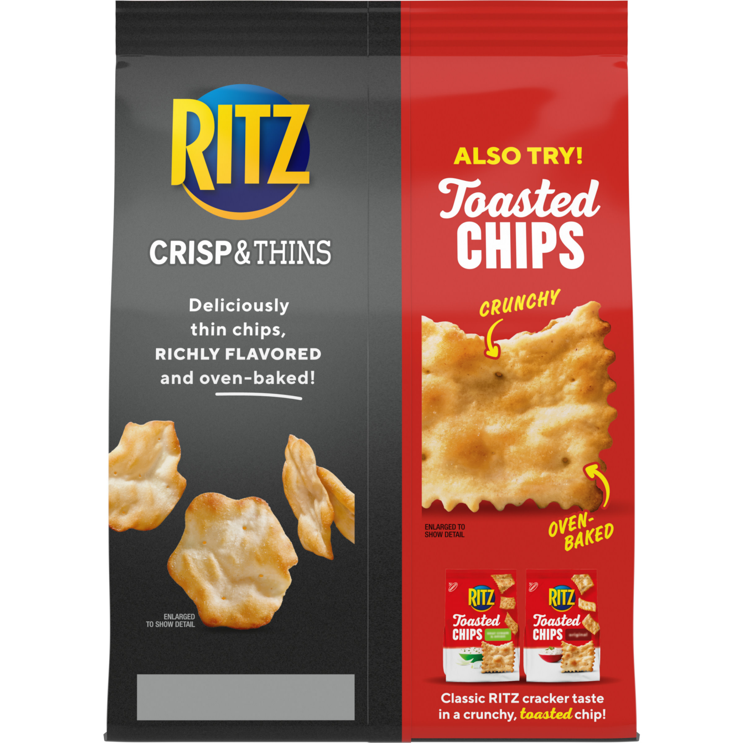 slide 2 of 5, RITZ Crisp and Thins Original with Creamy Onion and Sea Salt Chips, 7.1 oz, 7.1 oz