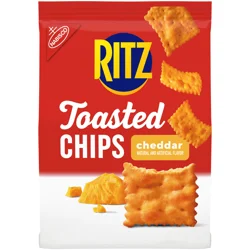 RITZ Toasted Chips Cheddar Crackers, Party Snacks, 8.1 oz
