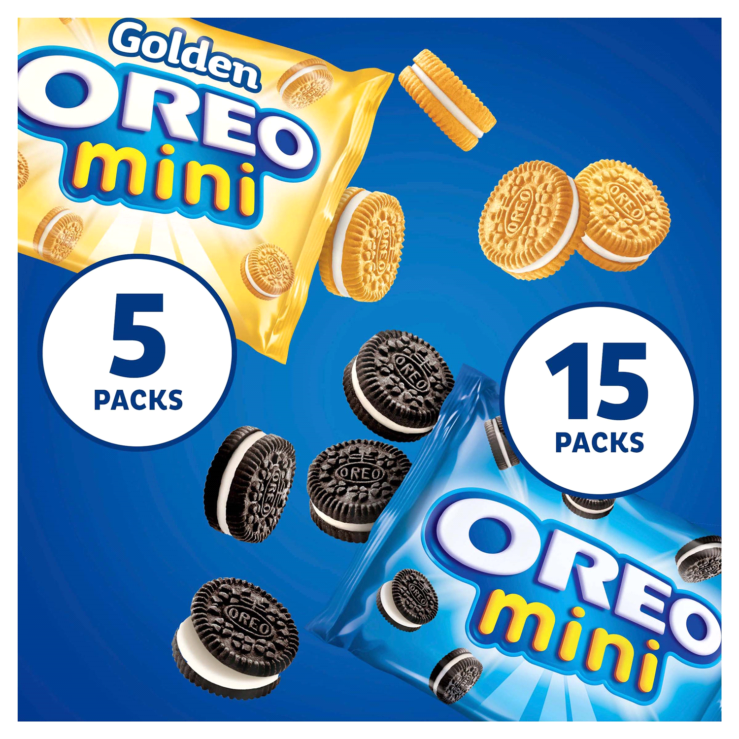 slide 4 of 5, OREO Mini Mix Sandwich Cookies Variety Pack, 20 Snack Packs, 20 ct