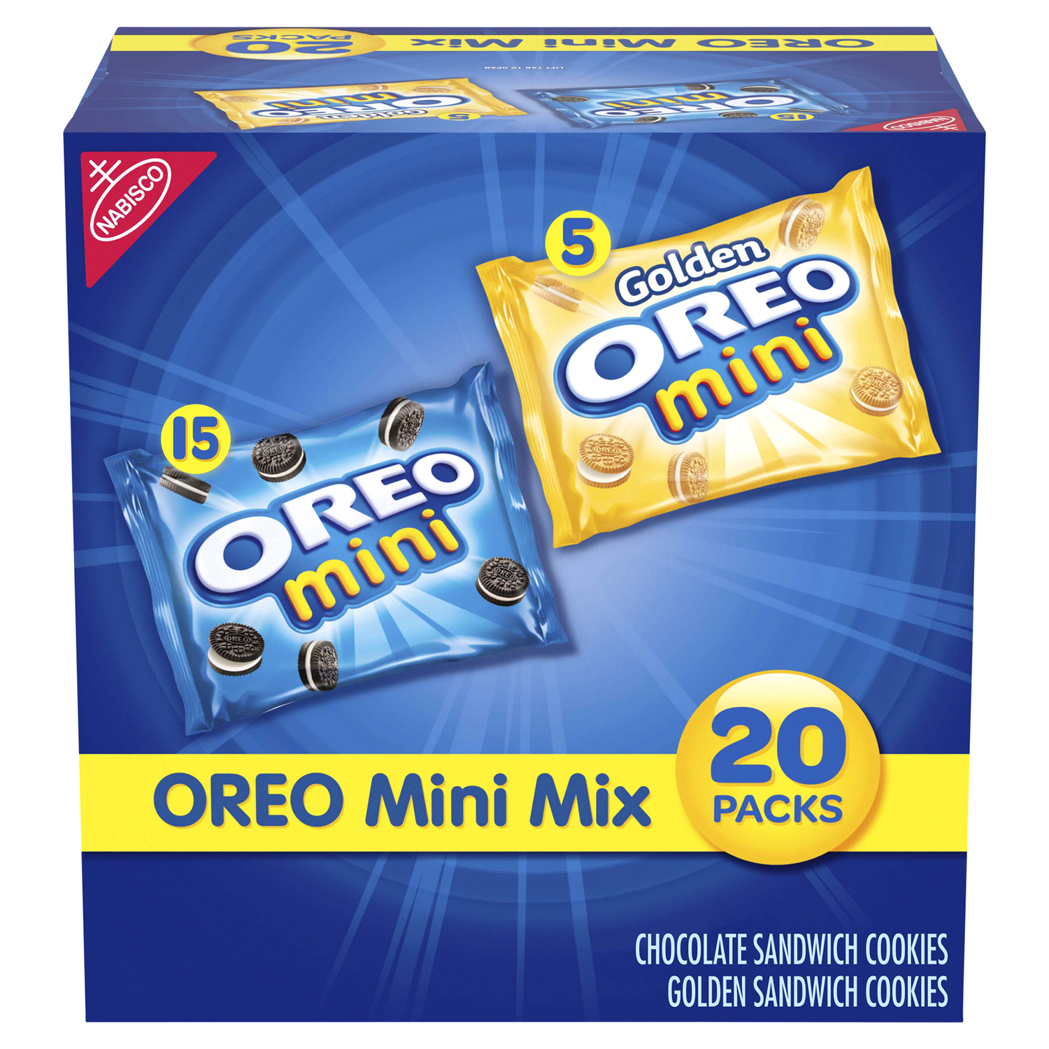 slide 1 of 5, OREO Mini Mix Sandwich Cookies Variety Pack, 20 Snack Packs, 20 ct